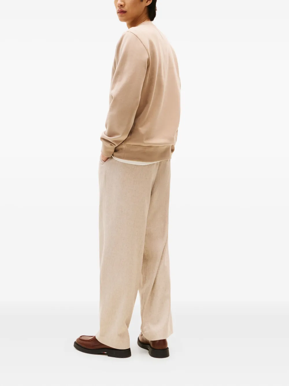 Tommy Hilfiger Sweater met ronde hals en logo Beige