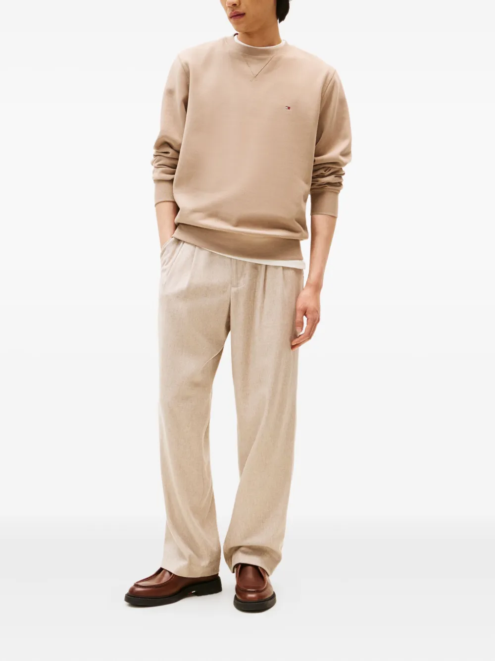 Tommy Hilfiger crew-neck logo sweatshirt - Beige