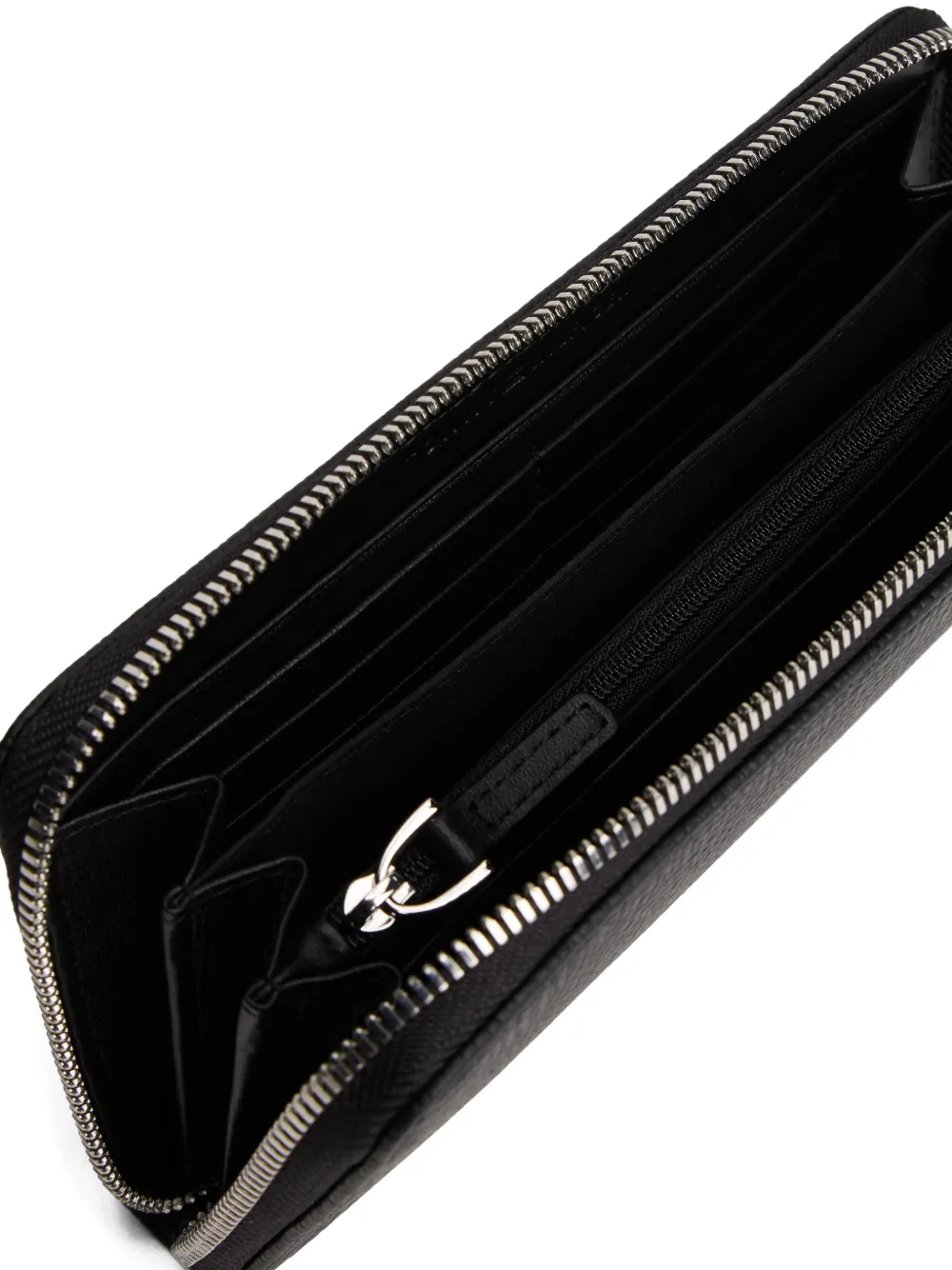 Tommy Hilfiger Zipped Leather Wallet In Black