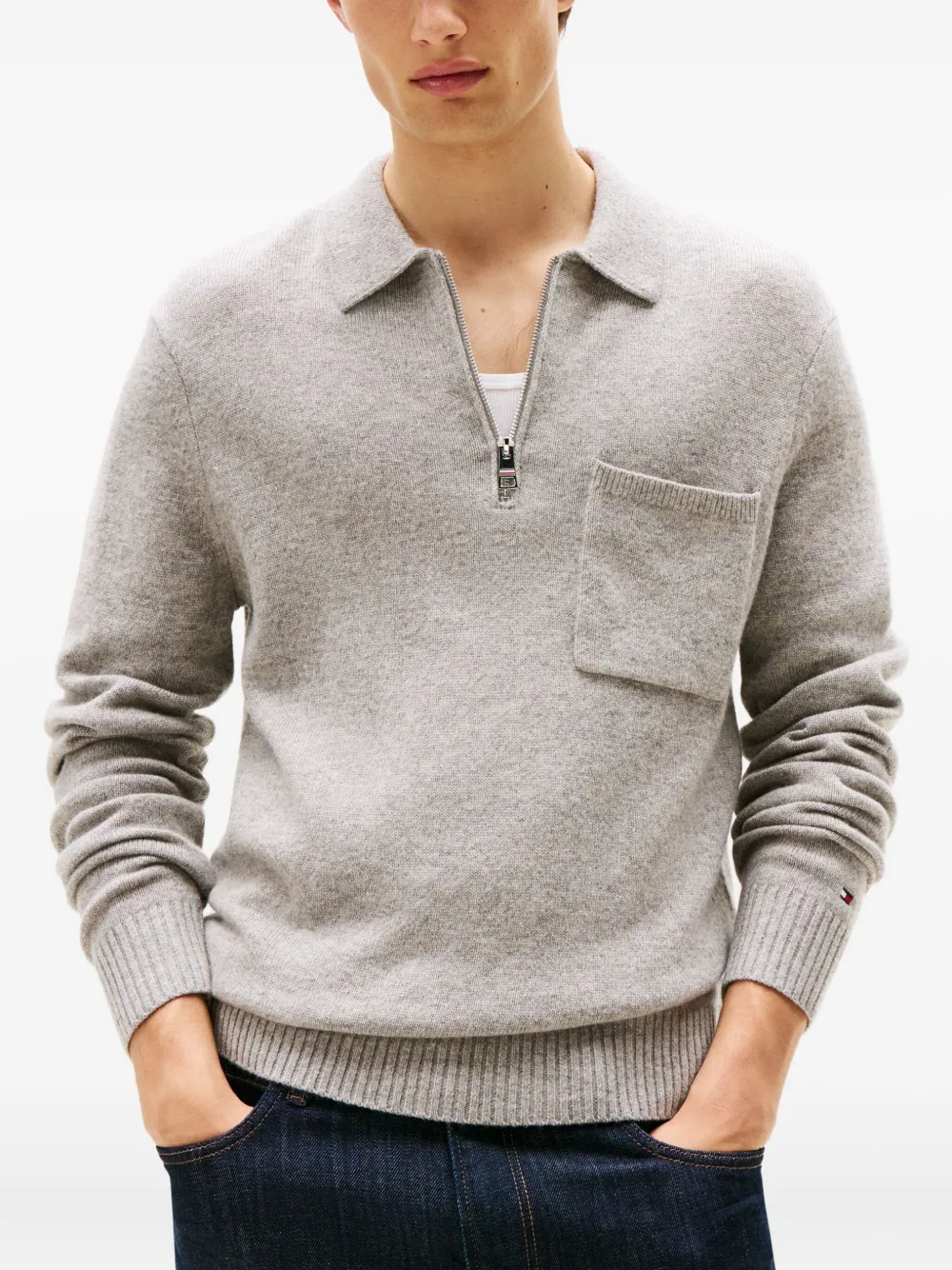 Tommy Hilfiger Poloshirt met borstzak Grijs