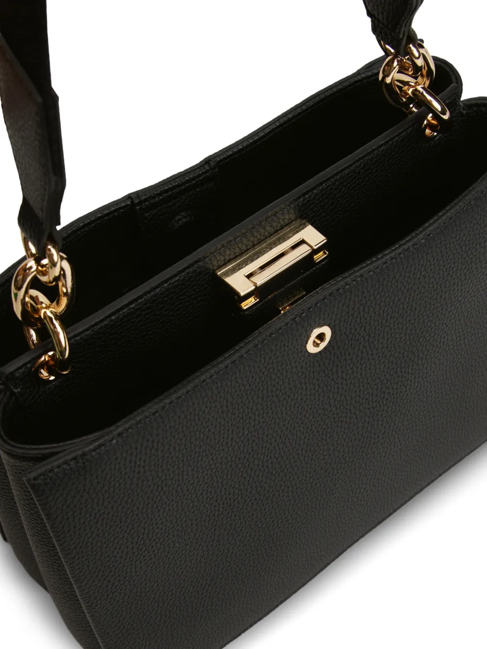 Tommy Hilfiger Schoudertas met ketting en logo Zwart
