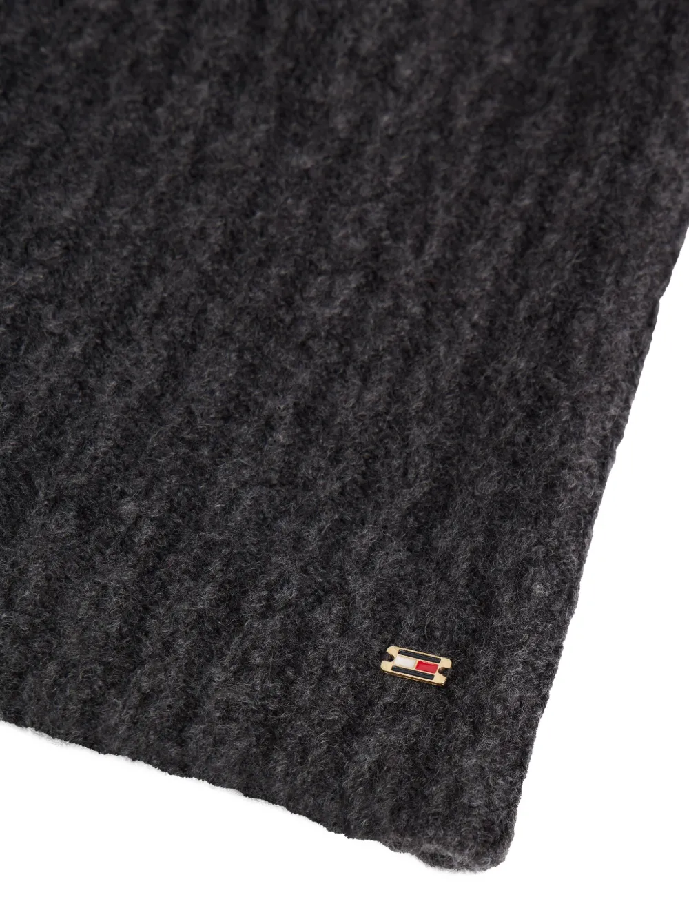 Tommy Hilfiger Ribbed Self-tie Balaclava In Gray