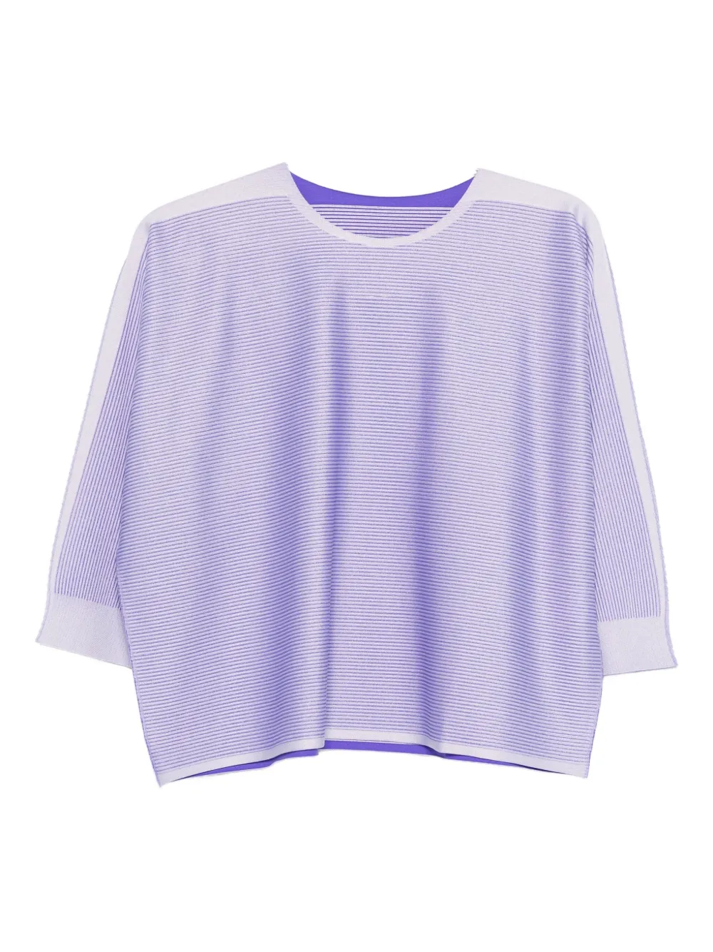 Issey Miyake Striped-pattern Blouse In Blue