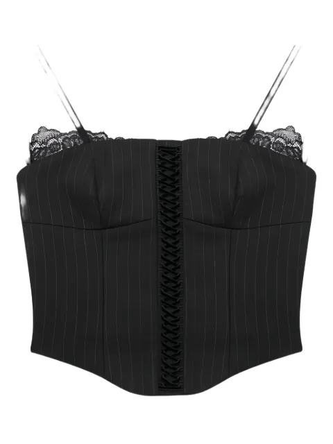 MISBHV Office pinstripe lace corset top