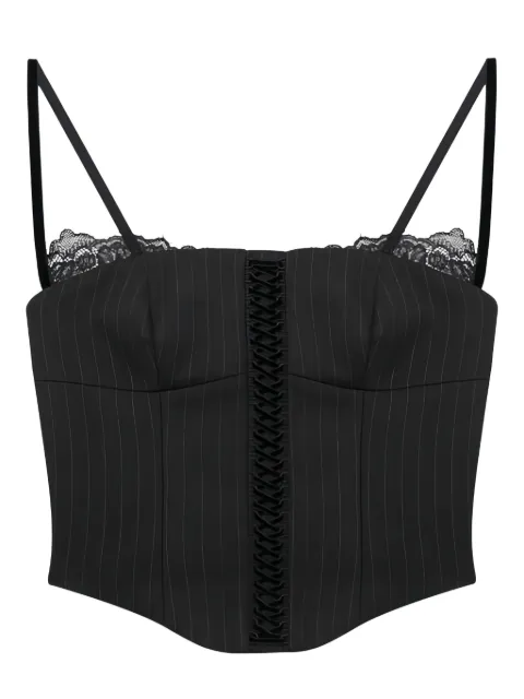 MISBHV Office pinstripe lace corset top