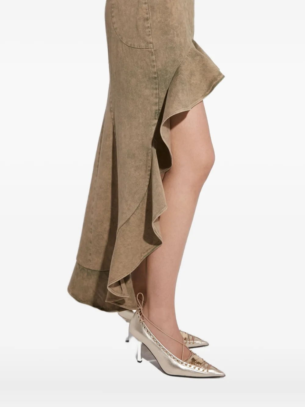 MISBHV Ibiza mini-jurk met fladdermouwen Bruin