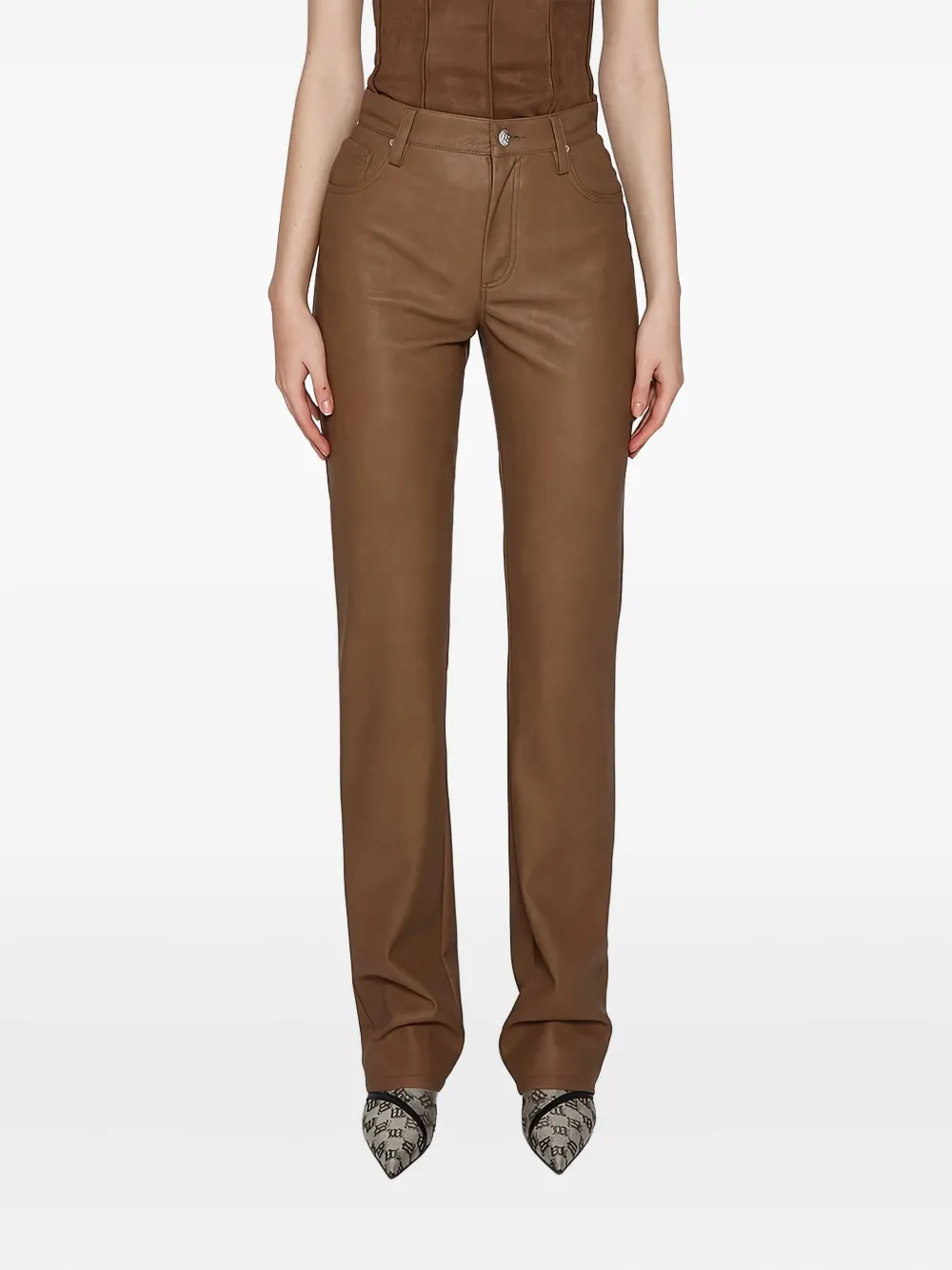 MISBHV logo-button trousers | Brown | Image 1