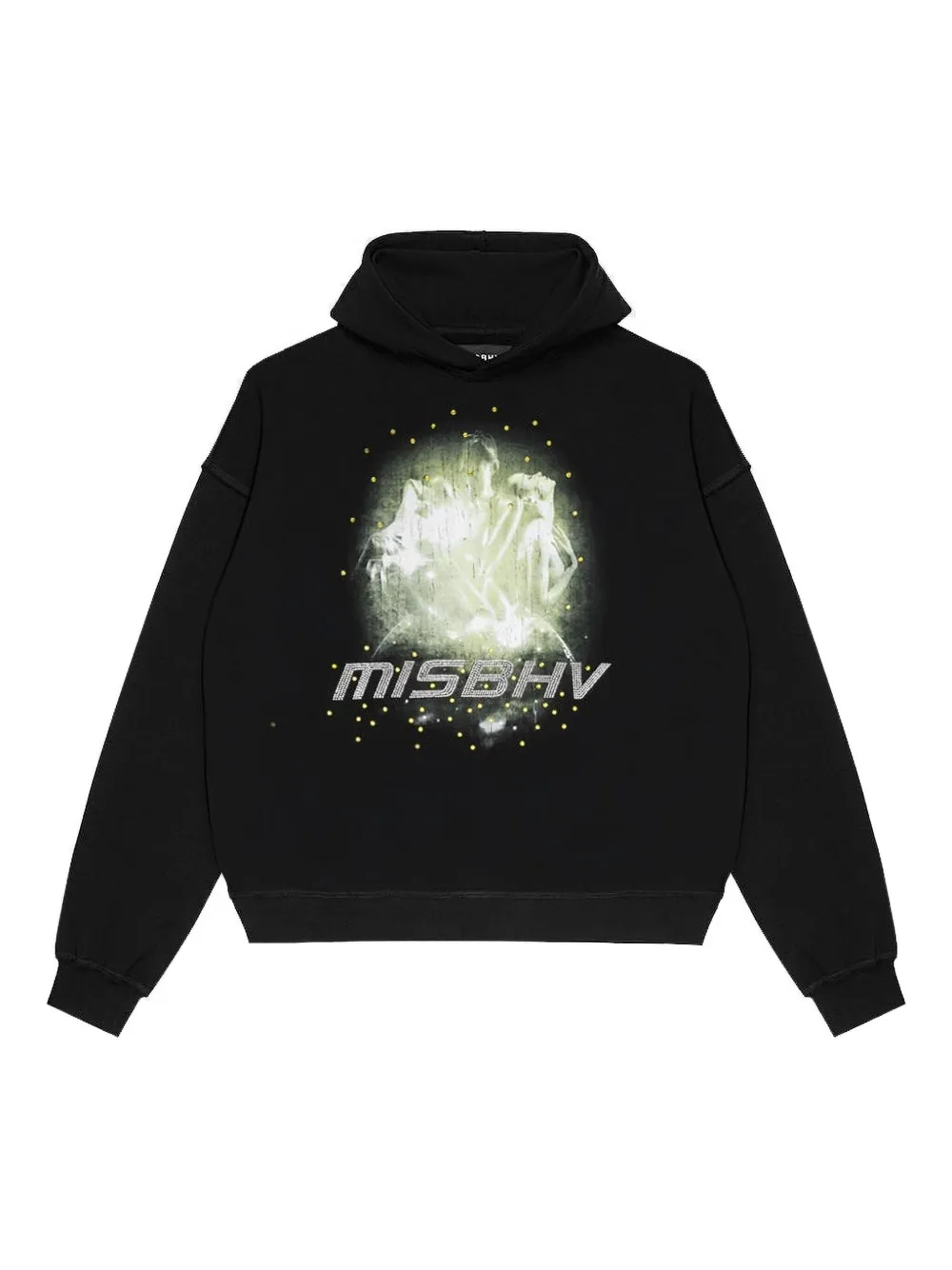Misbhv Crystal-embellished Graphic Hoodie In Black
