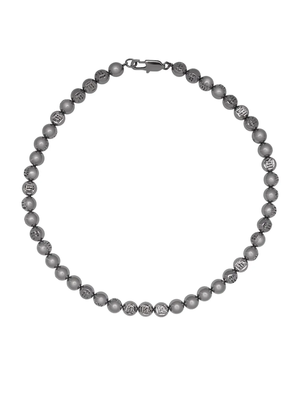 Misbhv Embossed Ball Logo Chain Necklace In Black