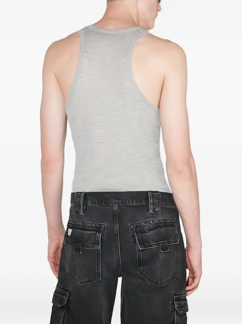 Misbhv Logo-embroidered Tank Top In Gray