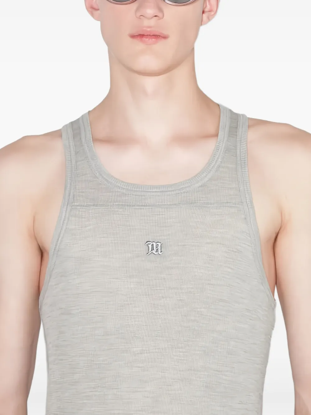 Misbhv Logo-embroidered Tank Top In Gray