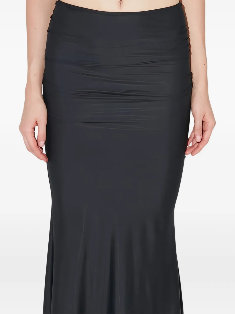 Misbhv Pandora Gathering Midi Skirt In Black