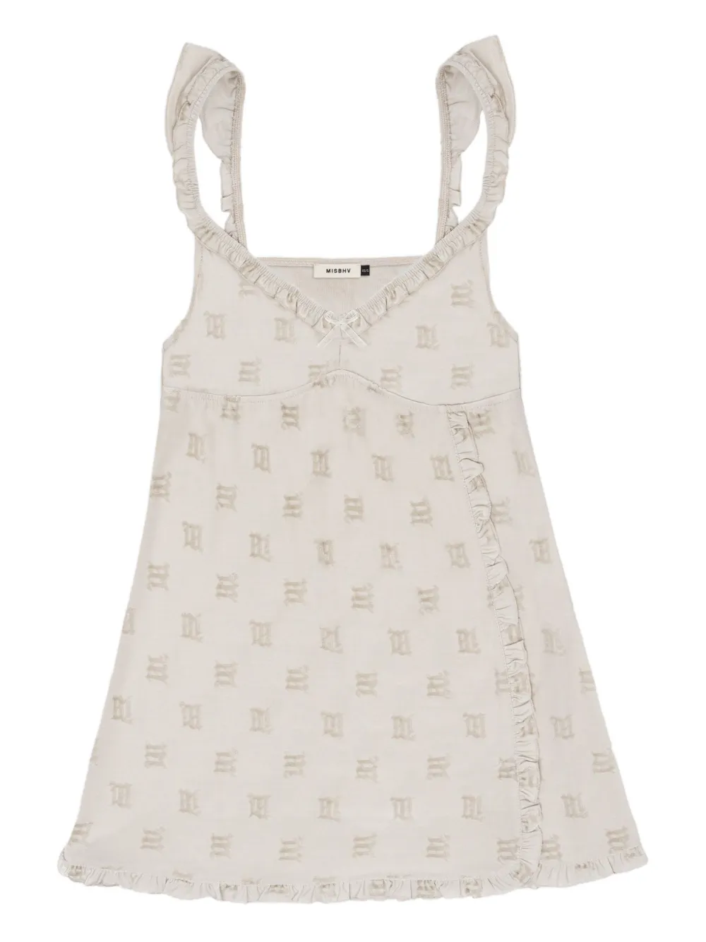 MISBHV velour monogram slip dress | Neutrals | Image 1