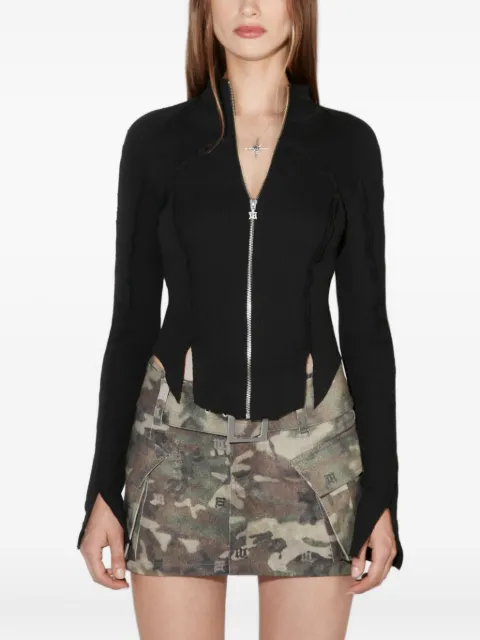 MISBHV cárdigan tejido de canalé con cierre