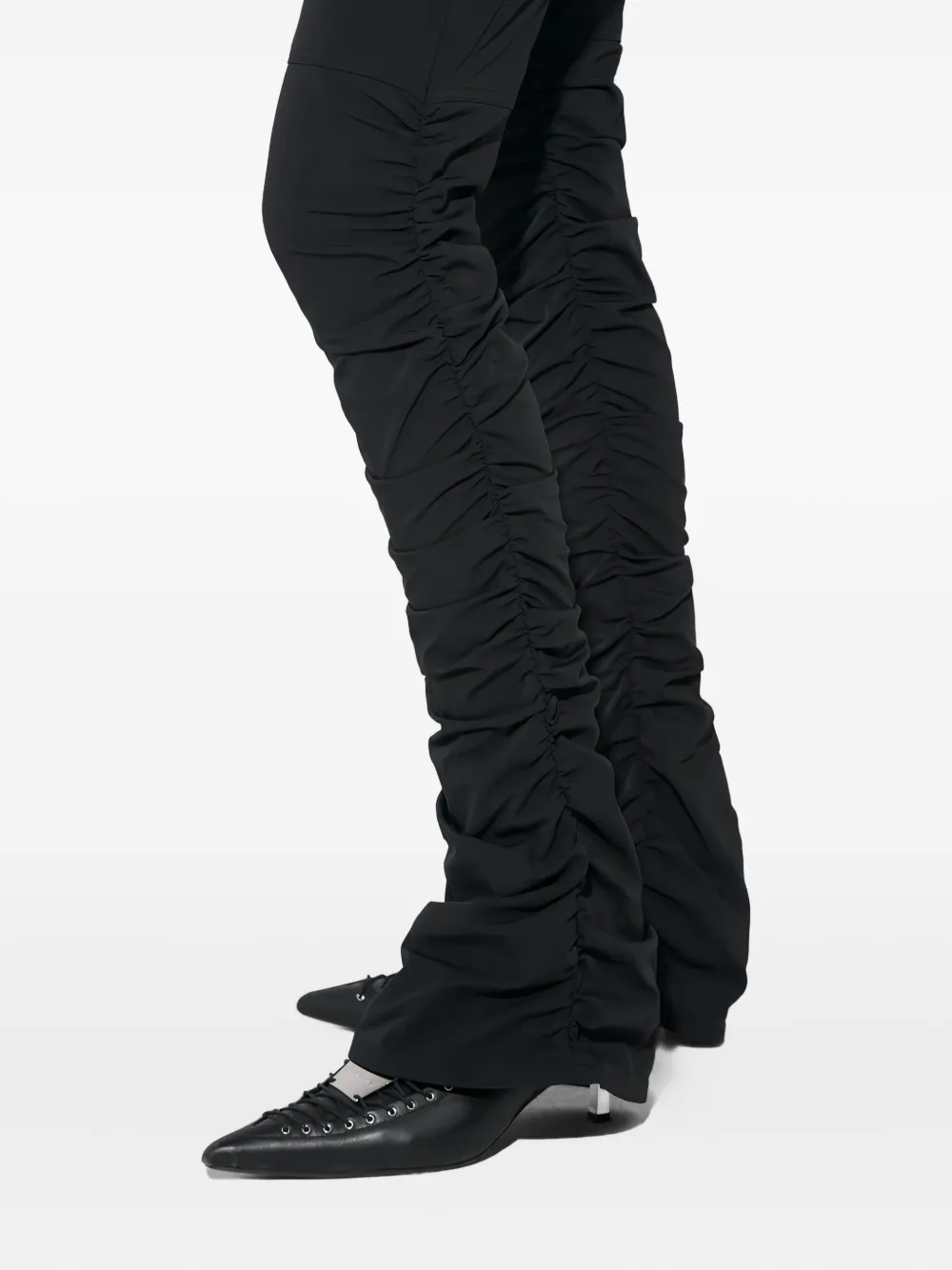 Misbhv Lara Ruched-detail Trousers In Black