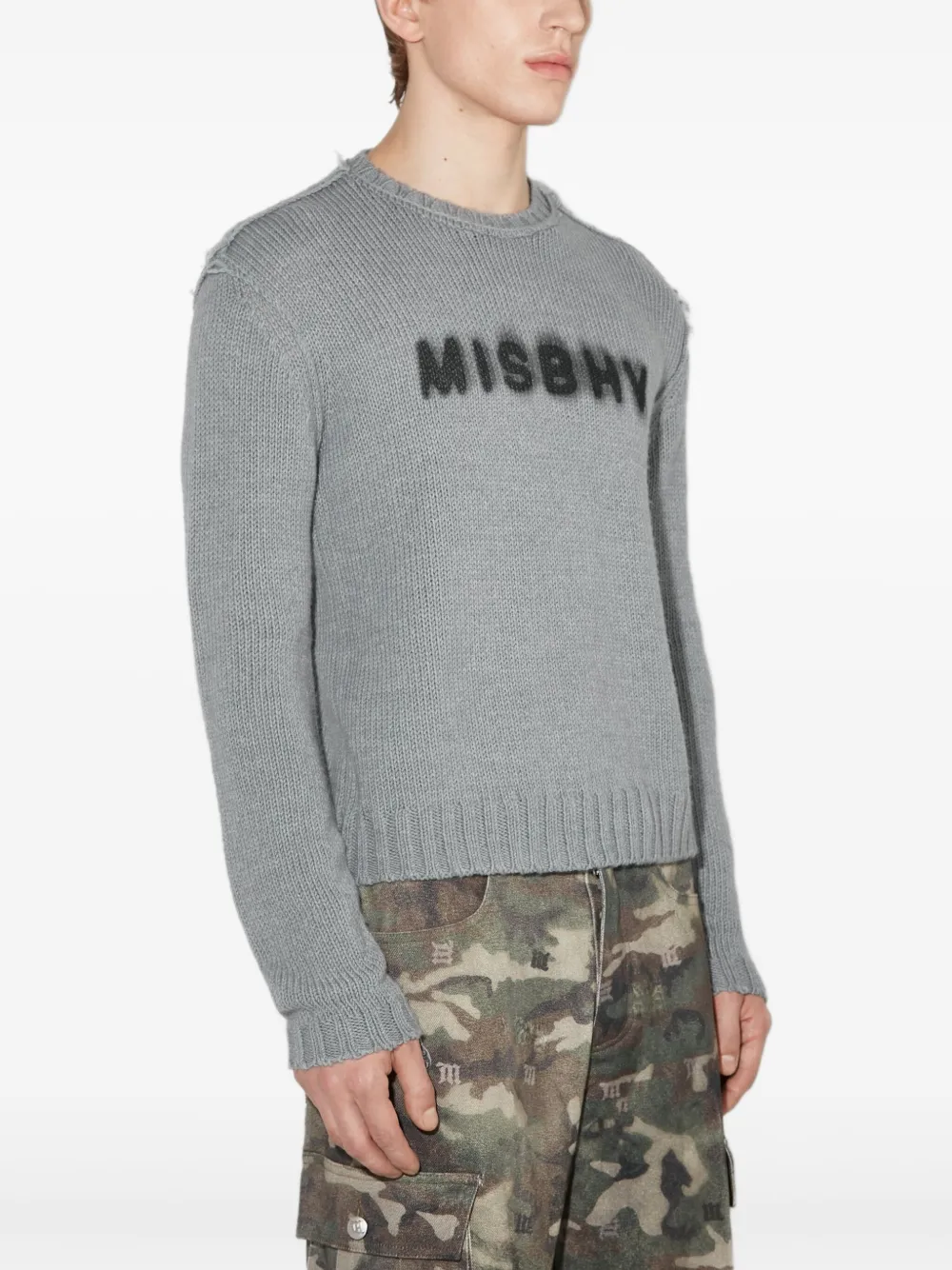 MISBHV Trui met franje en logo Grijs