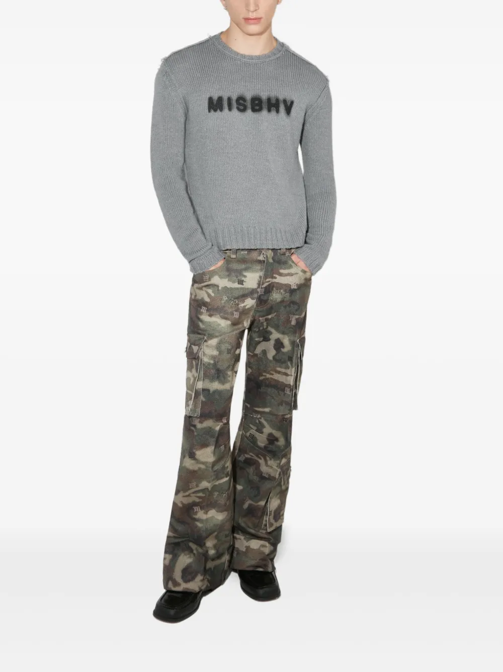 MISBHV Trui met franje en logo - Grijs