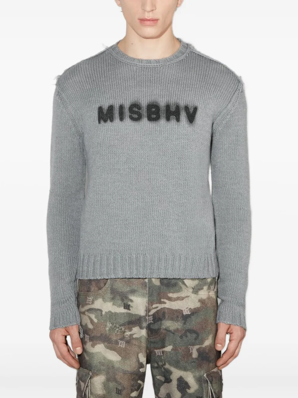 MISBHV logo frayed community sweater | Grey | Image 1