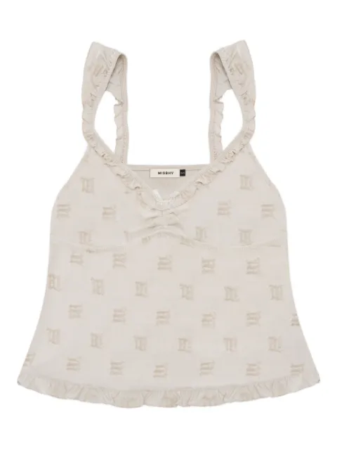MISBHV top con monograma y volantes