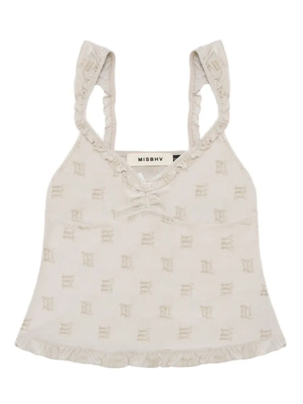 MISBHV velour monogram frill top | Slips & Camisoles | Image 2