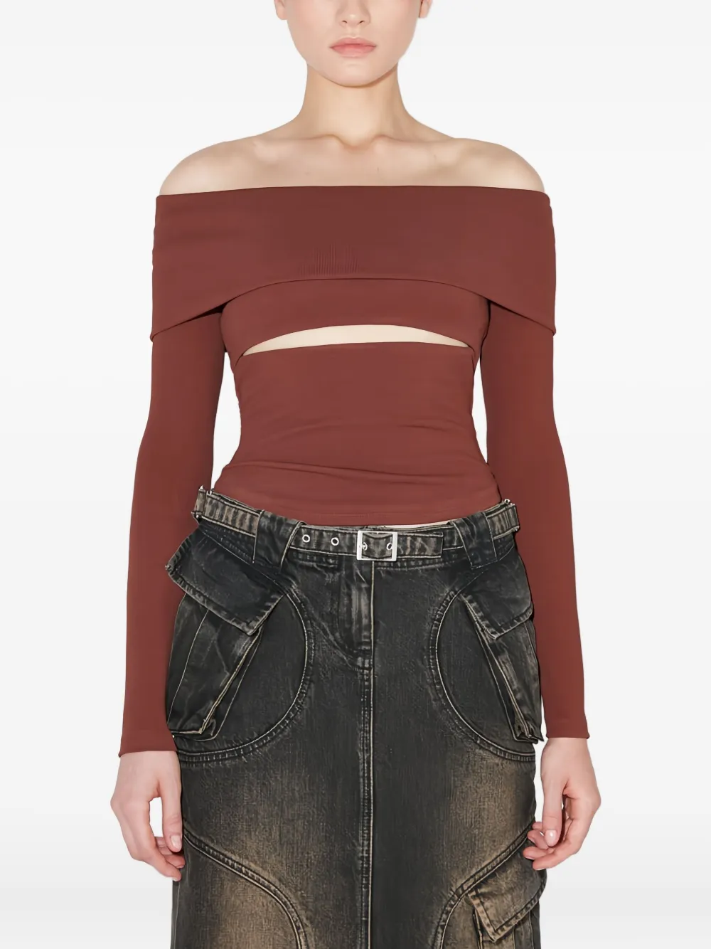 Misbhv Elena Long-sleeve Top In Red