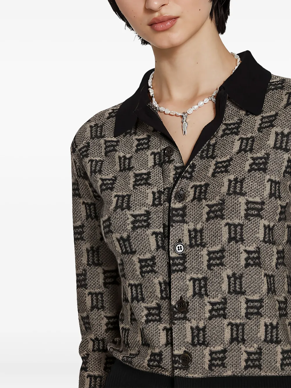 MISBHV Vest met monogram-print Zwart