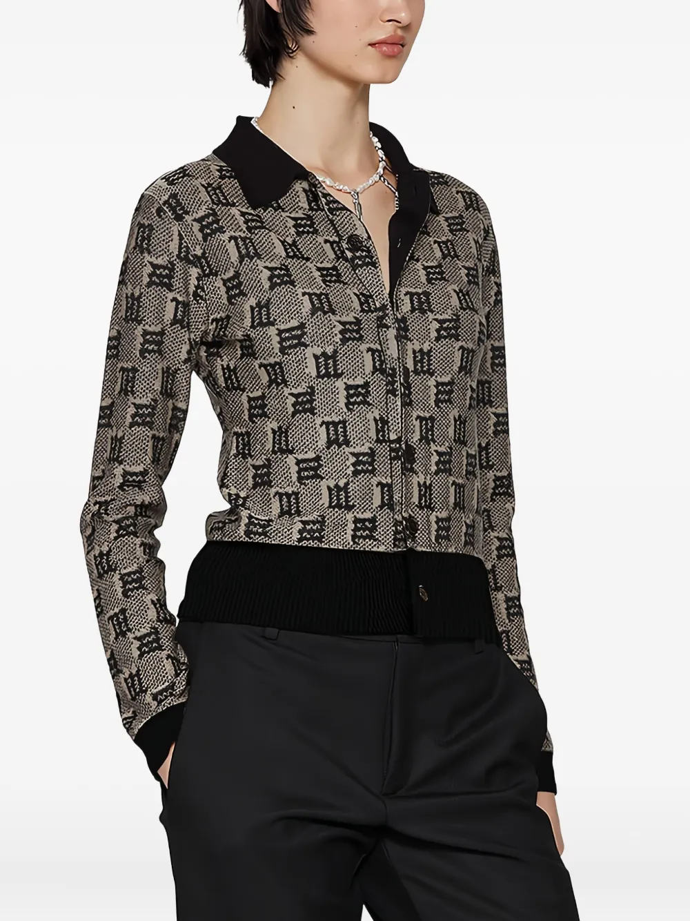 MISBHV Vest met monogram-print Zwart