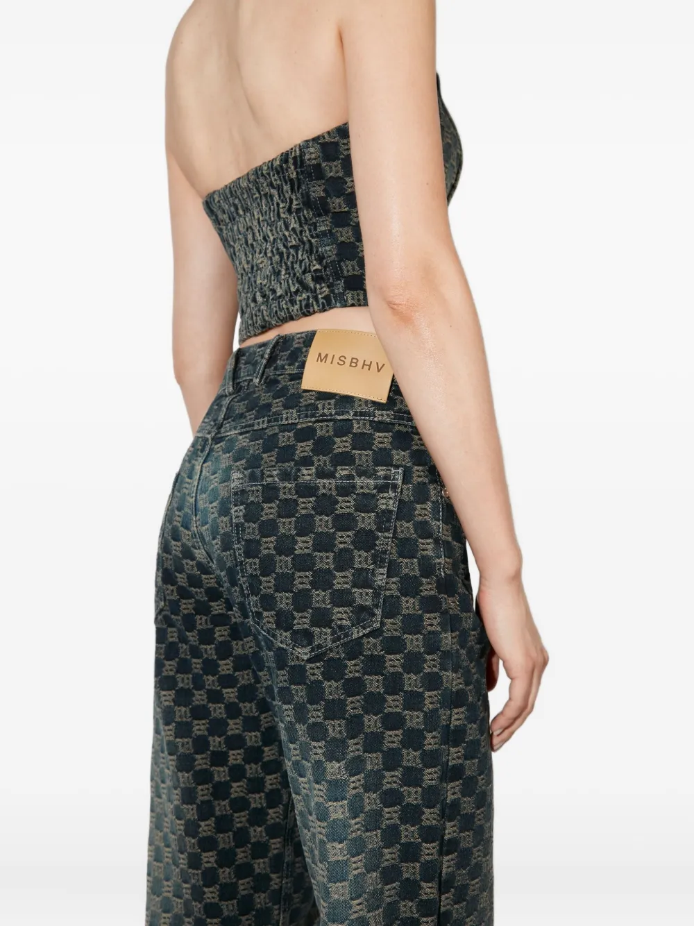 MISBHV Jeans met monogram-print Blauw