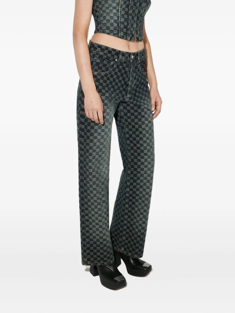 MISBHV Jeans met monogram-print - Blauw