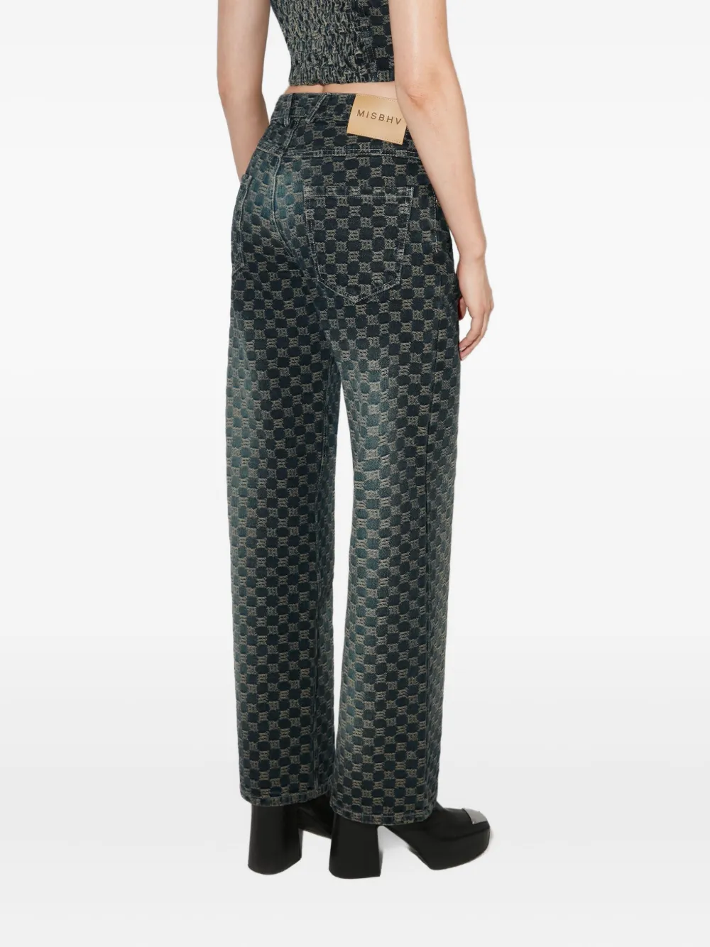 MISBHV Jeans met monogram-print Blauw