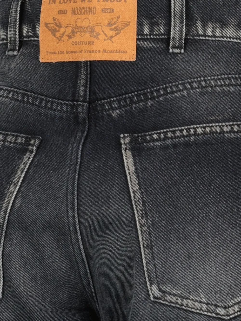Moschino Jeans met vijf zakken en vervaagd effect Zwart