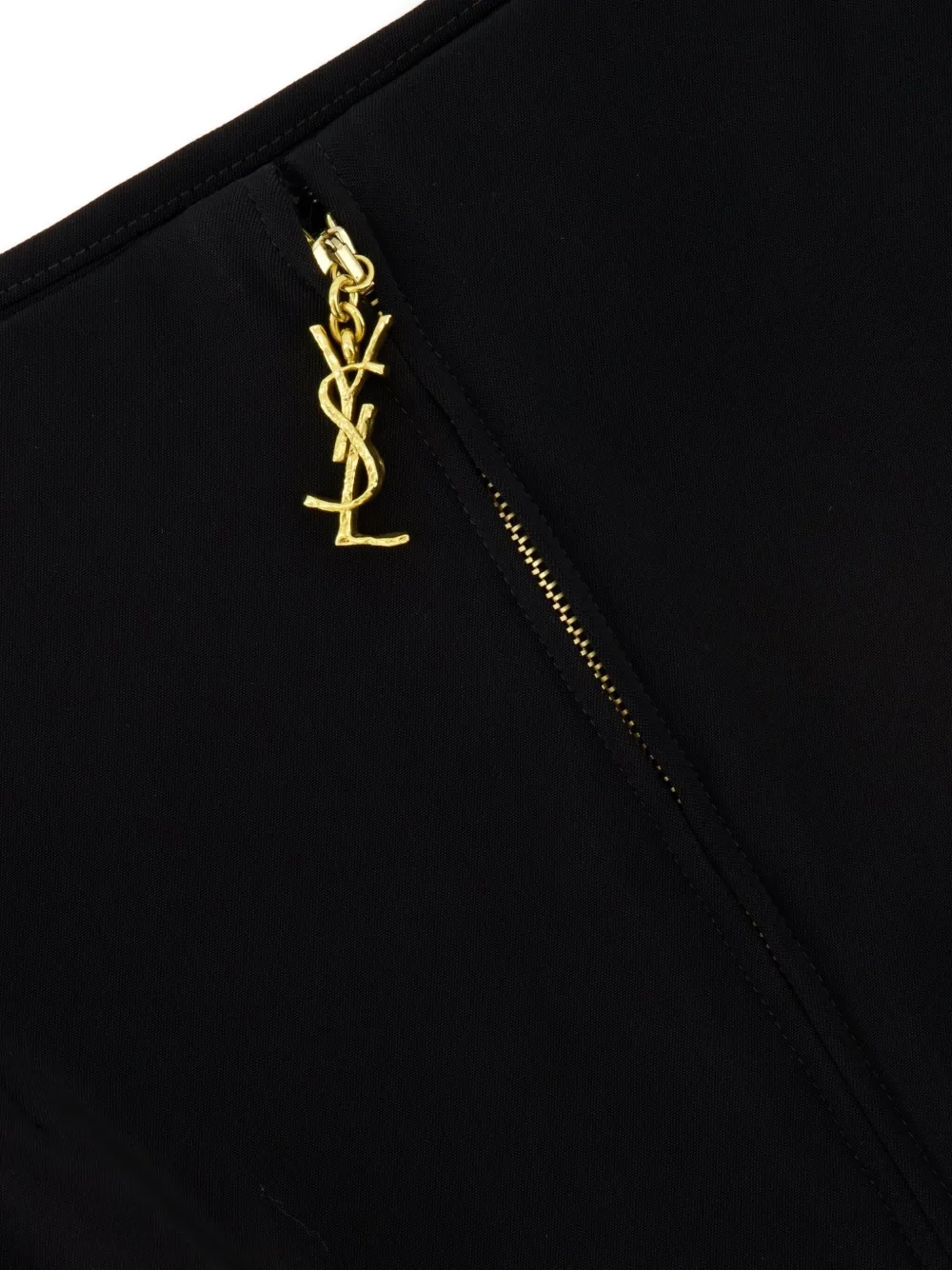 Saint Laurent Cassandre Zip-fastening Pencil Skirt In Black