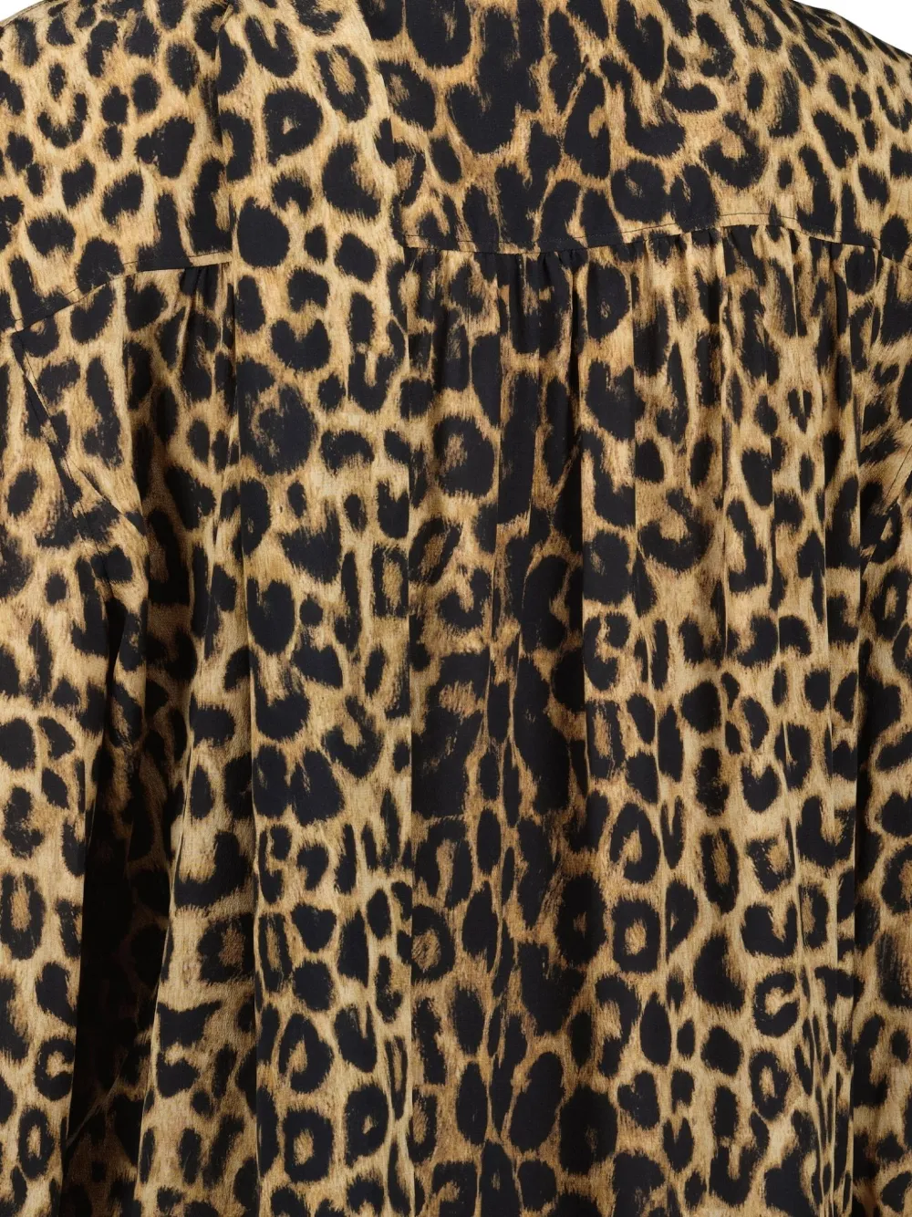 Saint Laurent Jurk met luipaardprint en strikdetail Bruin