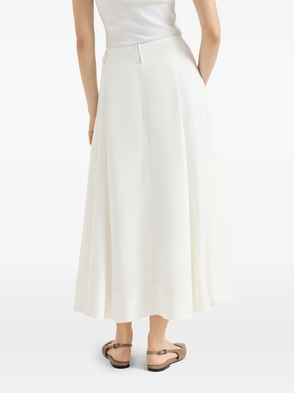 Brunello Cucinelli Midi-rok met Monili-detail Wit