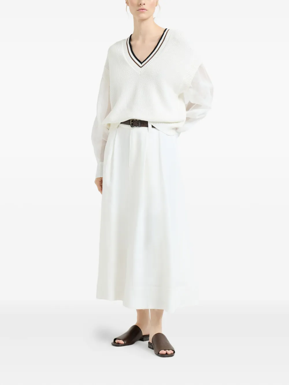 Brunello Cucinelli suéter con mangas de organza | Suéteres | Image 2