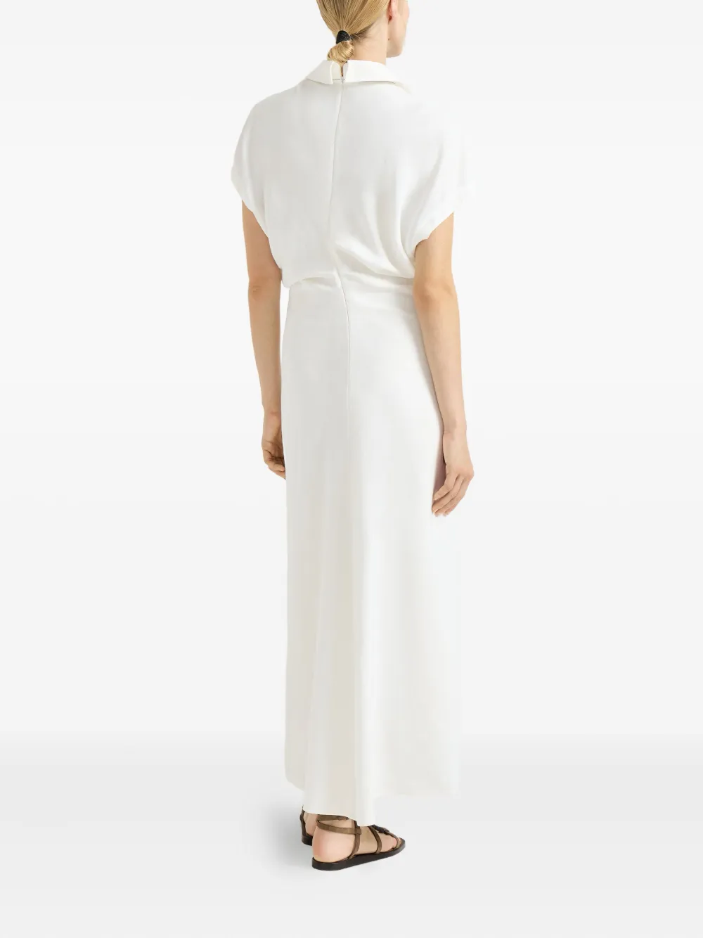 Brunello Cucinelli Maxi-jurk met monili detail Wit