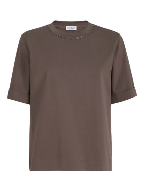 Brunello Cucinelli Monili-trim cotton T-shirt