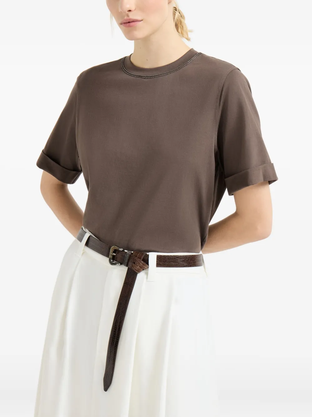 Brunello Cucinelli Katoenen T-shirt Bruin