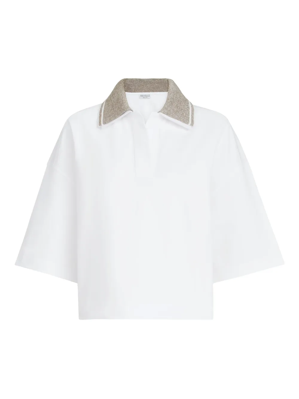 Brunello Cucinelli playera tejido con efecto brillante | blanco | Image 1