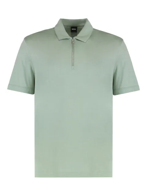BOSS zip-neck polo shirt