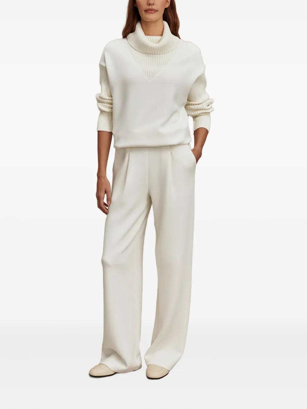 Varley Wide Leg Shorts In White