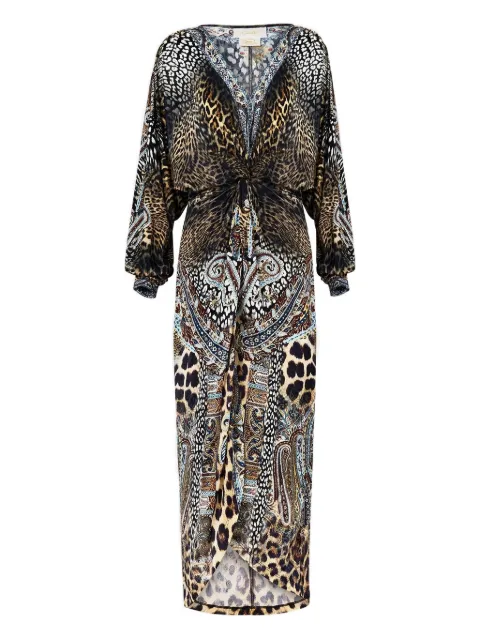 Camilla twist-front midi dress