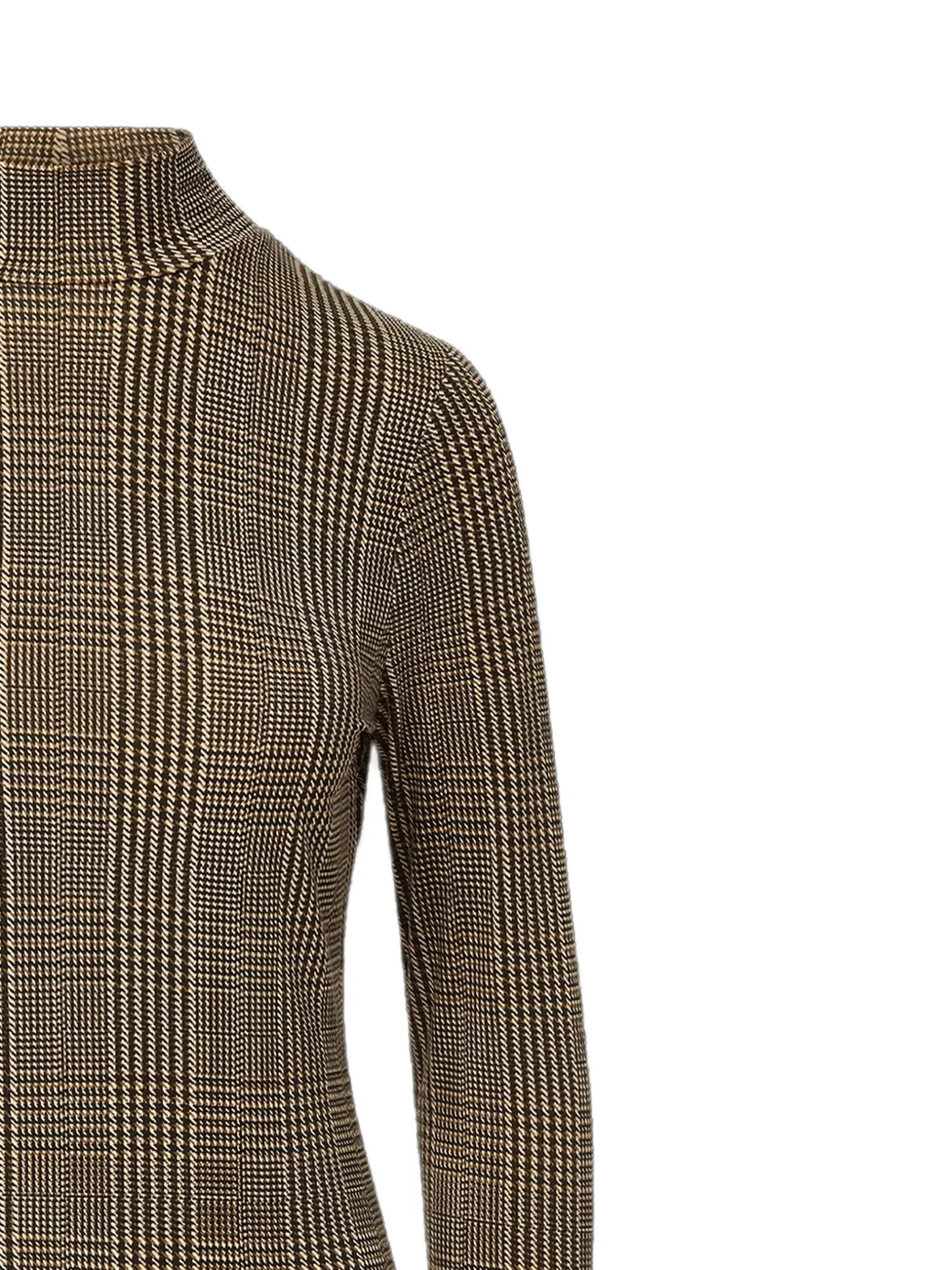 Veronica Beard Nate mock-neck plaid top - Bruin