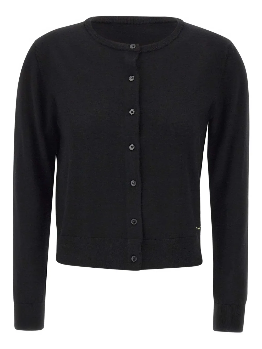 Kaos Button Crew-neck Cardigan In Black