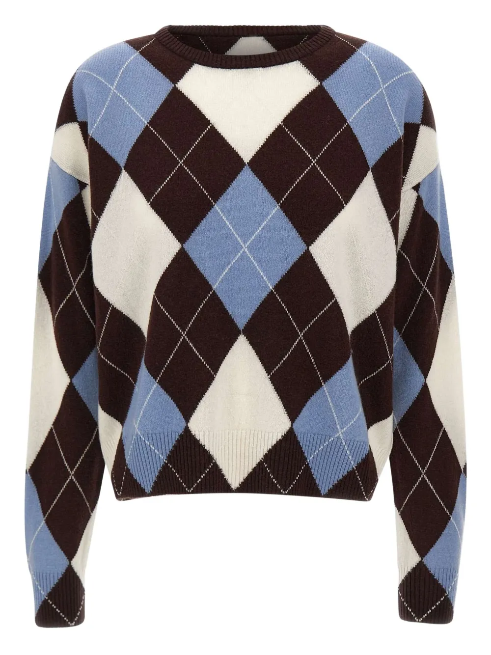 kaos diamond-pattern round-neck sweater | Brown | Image 1