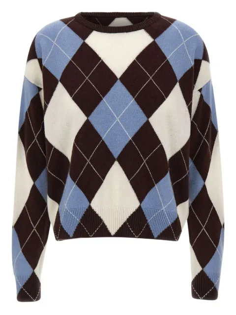 kaos diamond-pattern round-neck sweater