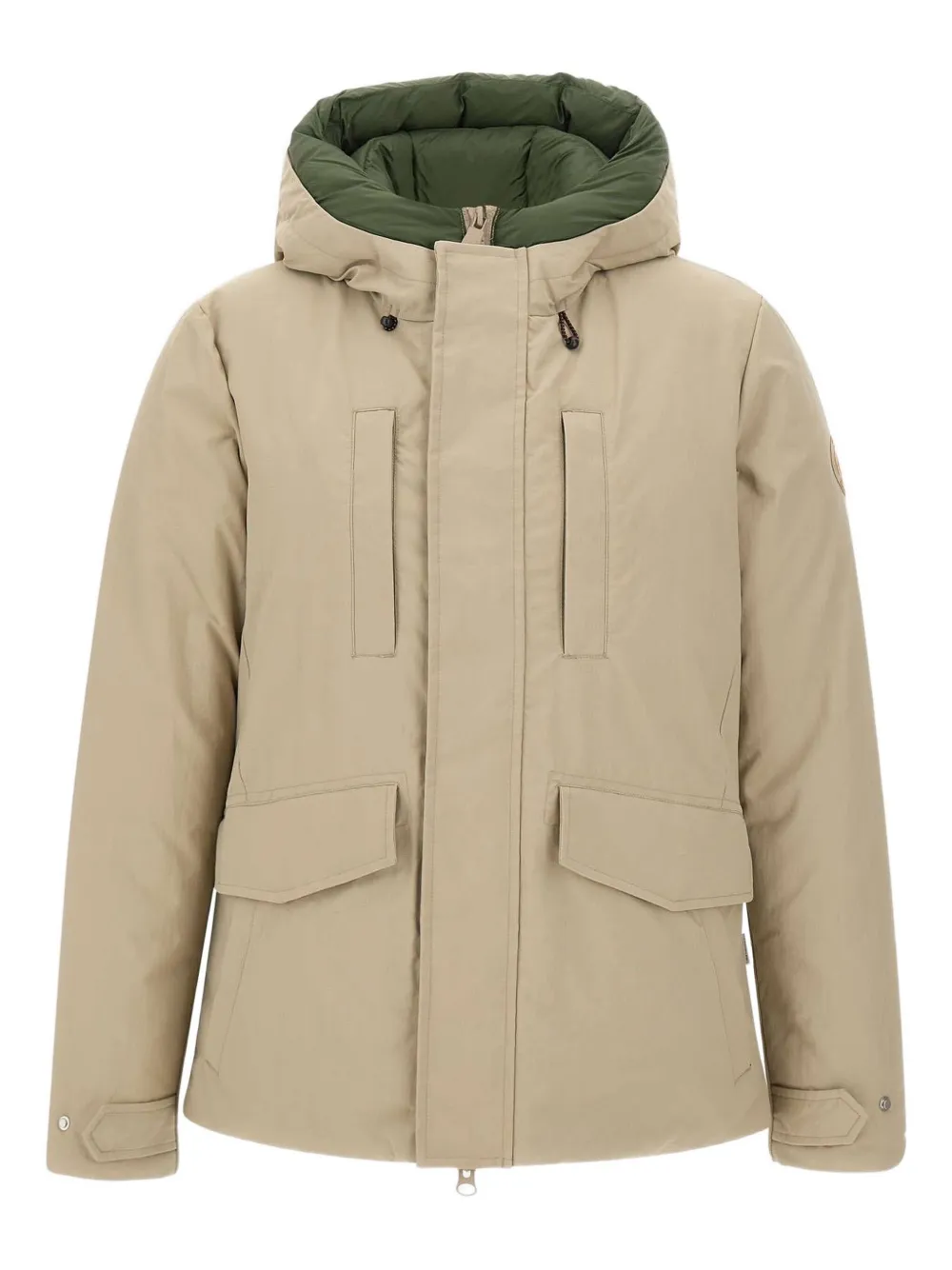 Save The Duck Enzo Hooded Flap-pocket Parka In Neutral