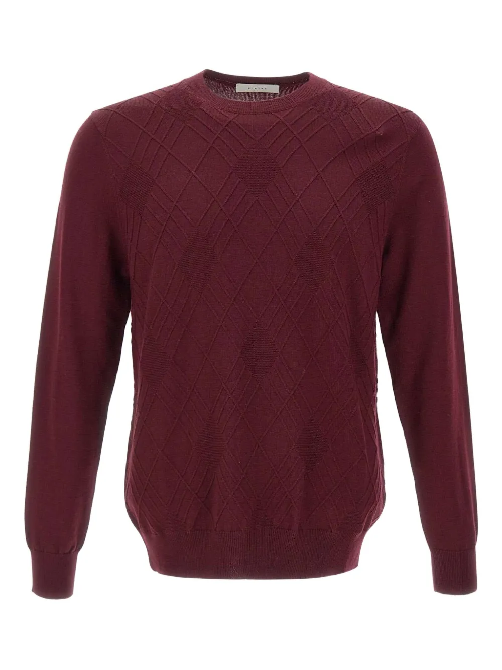 DIKTAT diamond-pattern crew-neck sweater | Red | Image 1