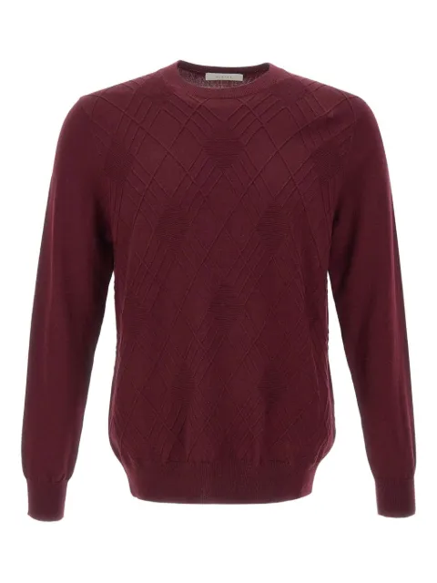 DIKTAT diamond-pattern crew-neck sweater