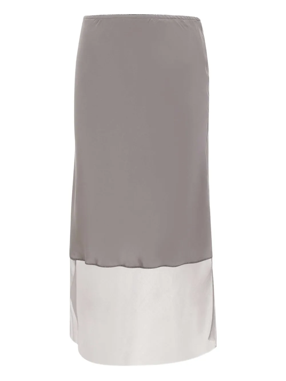 The Garment Catania Tulle-panel Silk Midi Skirt In Gray